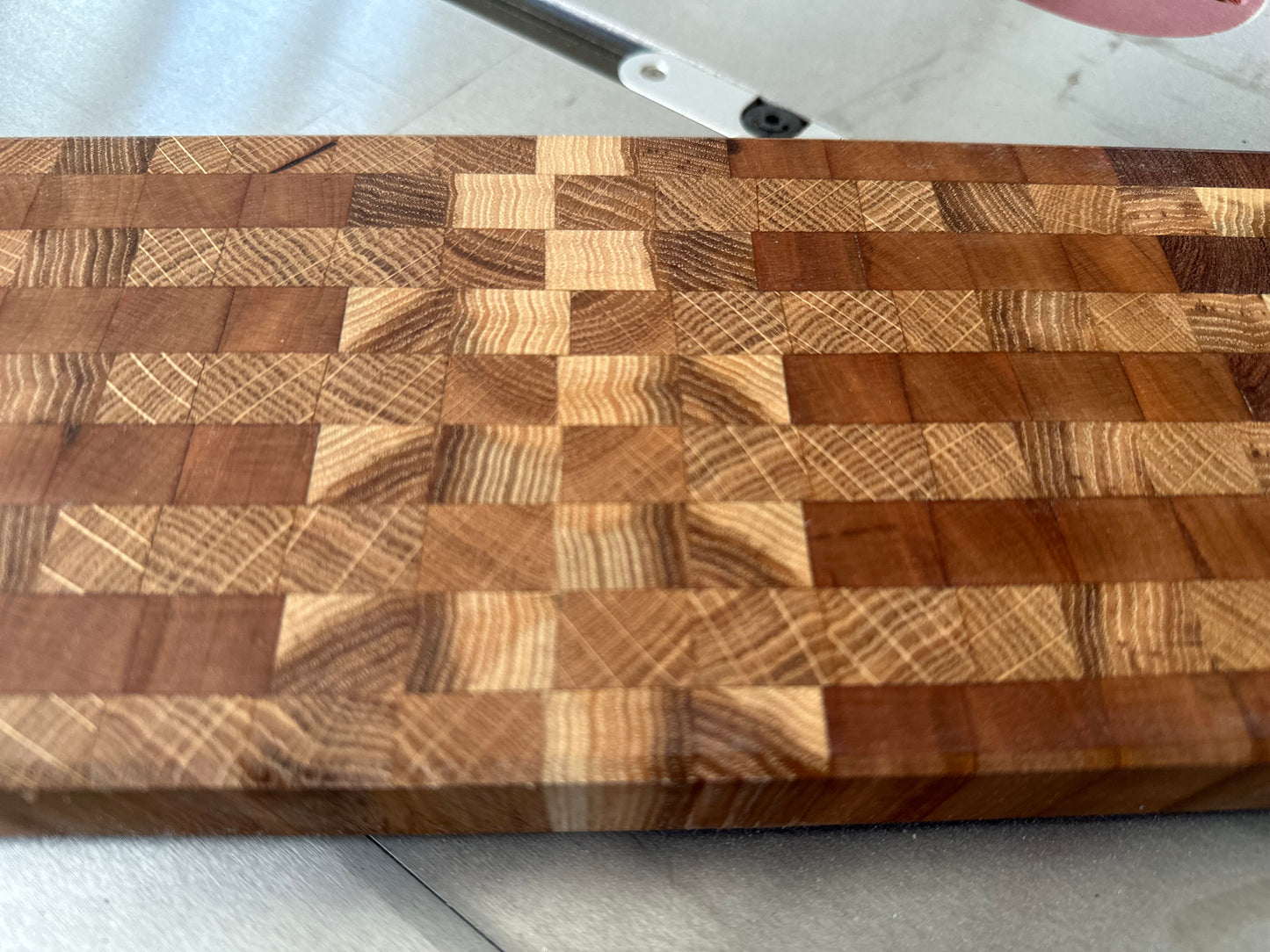 Maple,Walnut and white oak bar top end grain cutting board.